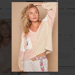 POL 🩶 109 POL Tweed Cut and Sew V-Neck Knit Sweater BR28